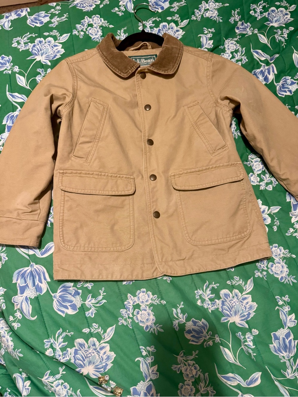 L.L. Bean Kids Tan Canvas Barn Jacket size 5/6